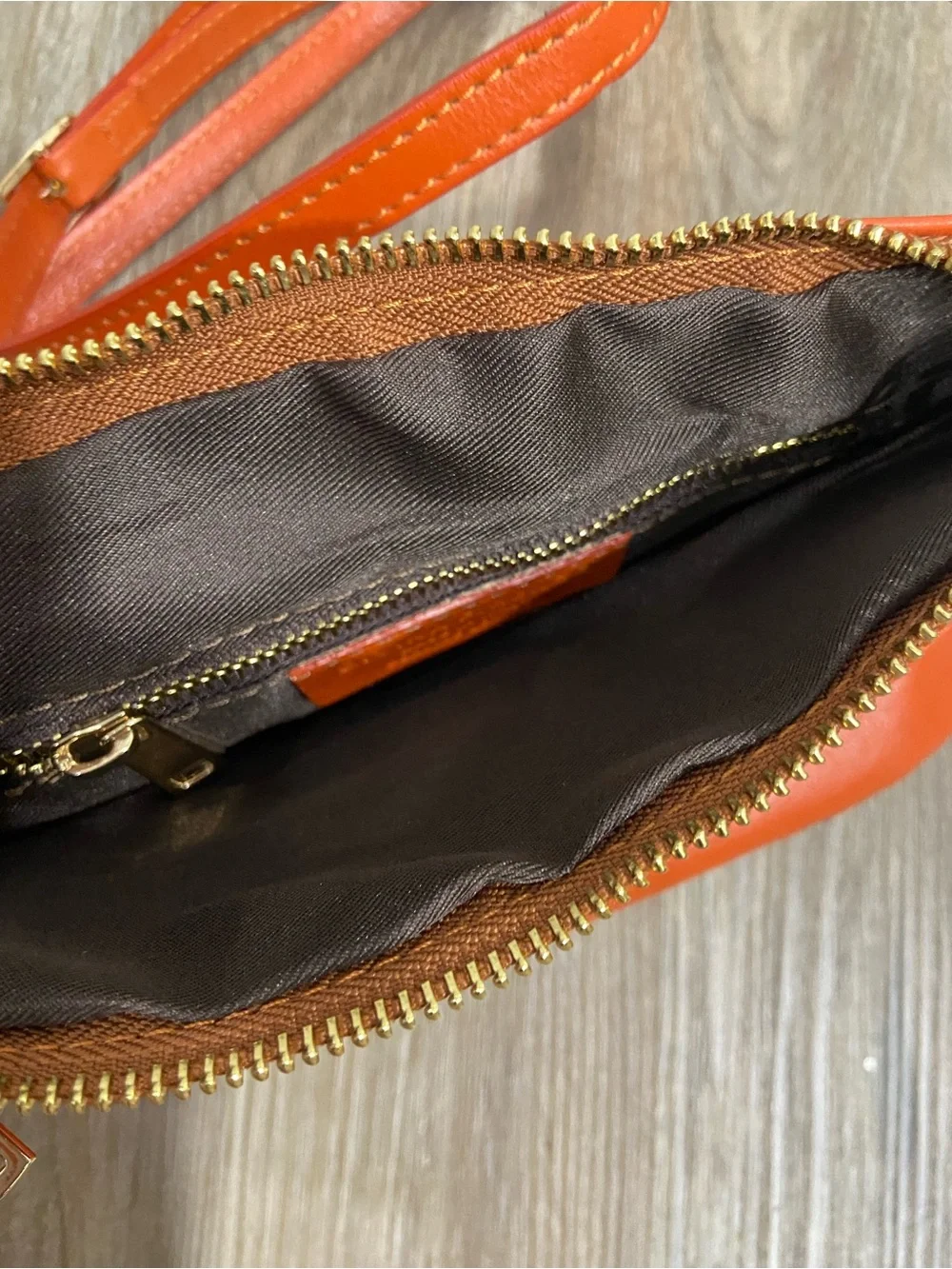Divina Firenze Women's Orange Leather Crossbody Bag - NWT Made In Italy